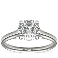 Trellis Solitaire Engagement Ring in 14k White Gold